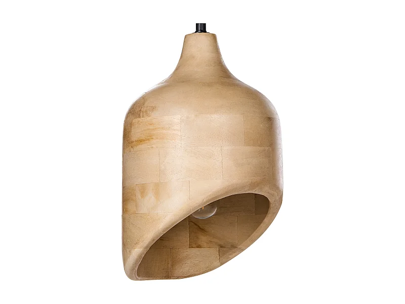 Hängelampe Mangoholz hell braun rundes Design modern Boho Stil Gomati