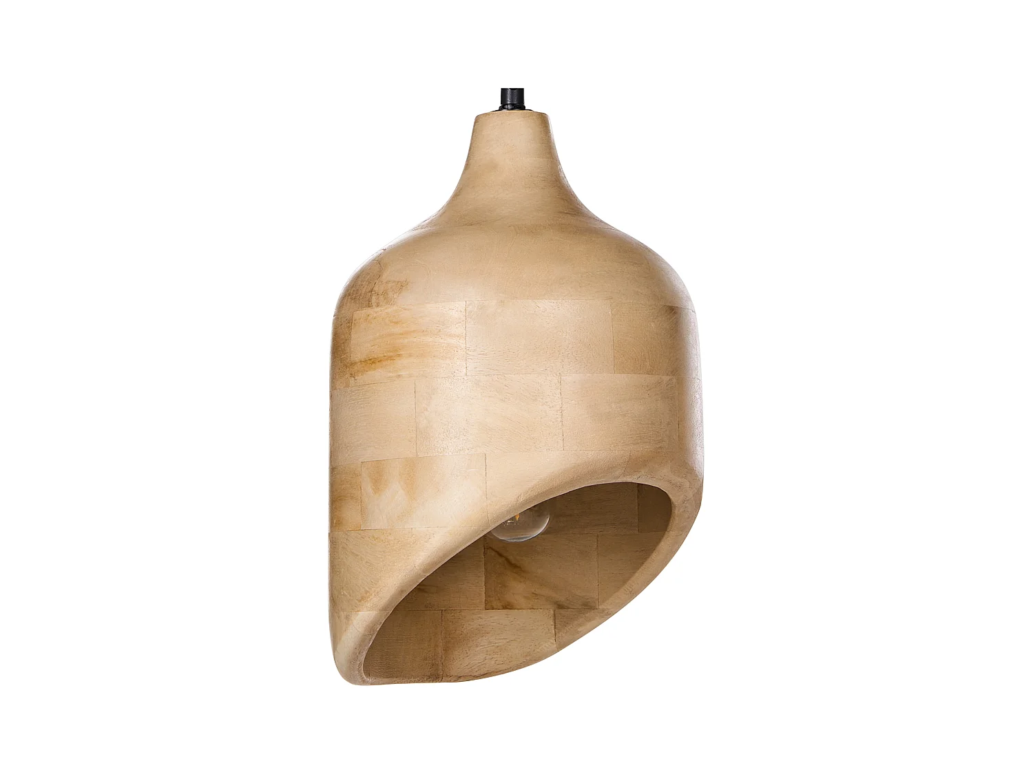 Lampe suspension GANDAKI Bois de manguier Marron clair