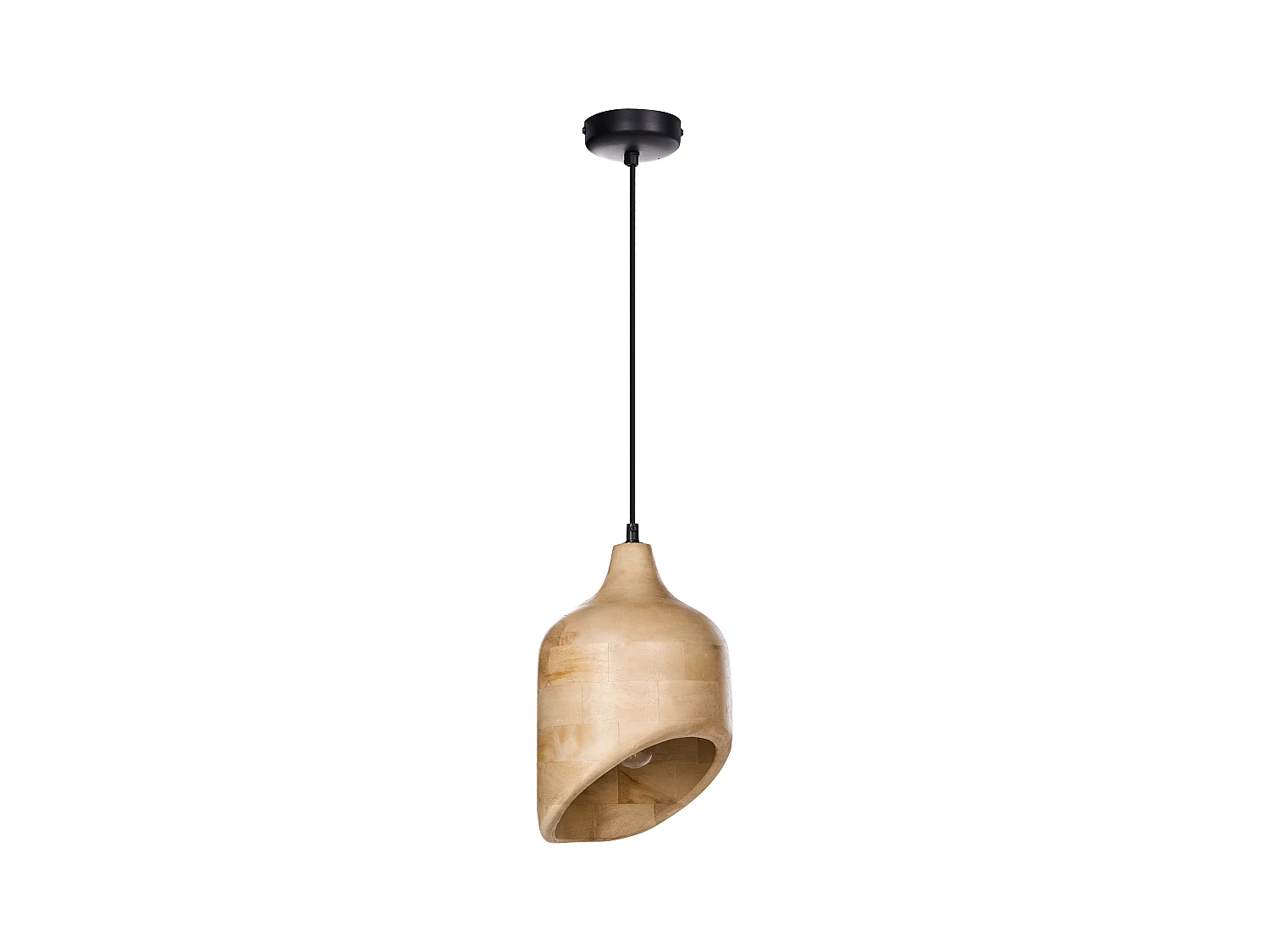 Lampe suspension GANDAKI Bois de manguier Marron clair