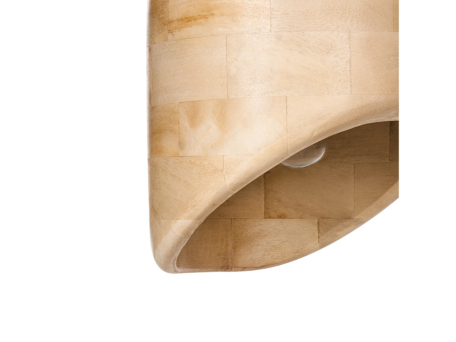 Hängelampe Mangoholz hell braun rundes Design modern Boho Stil Gomati