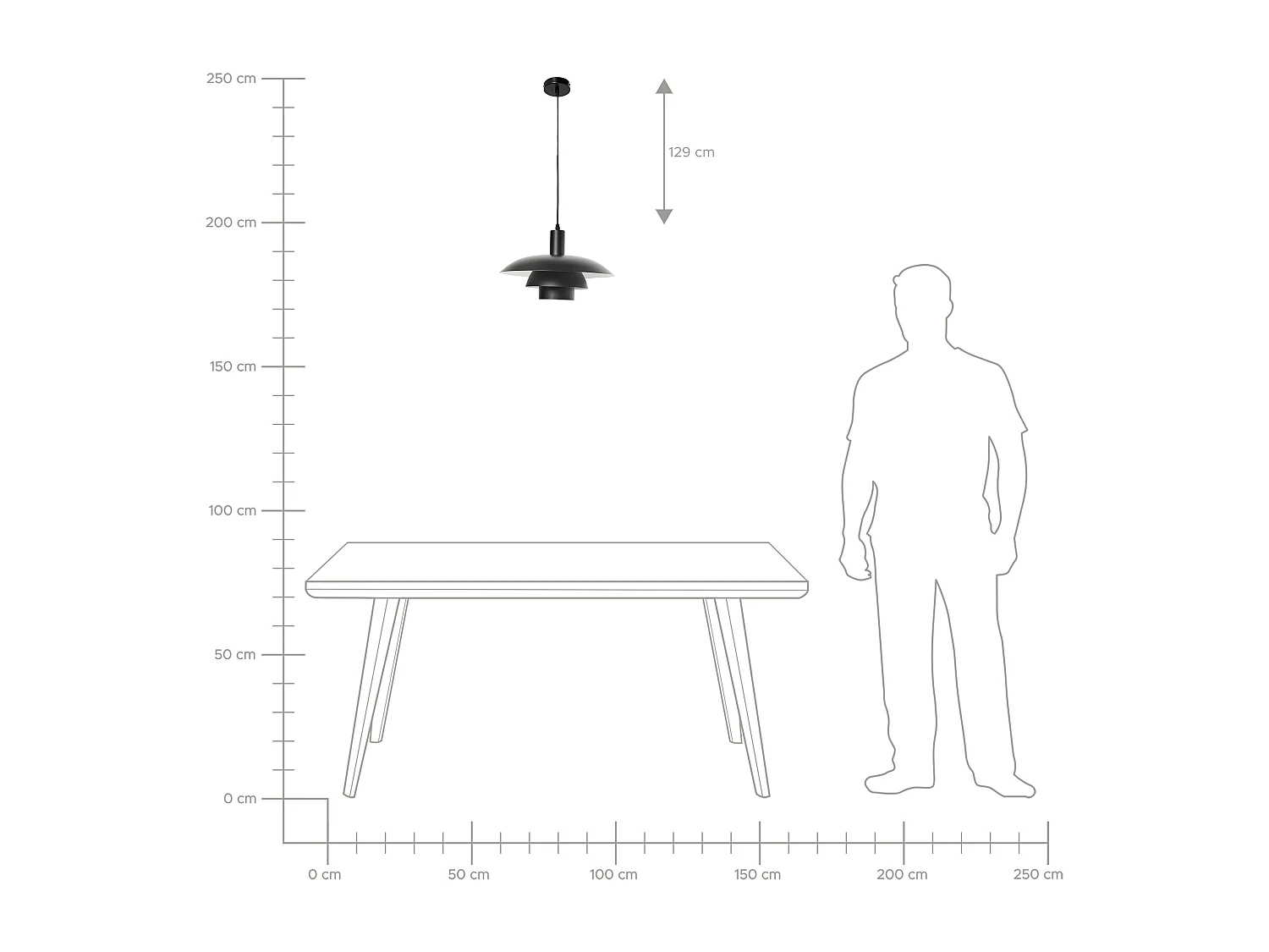 Lampe suspension HILBA Métal Noir