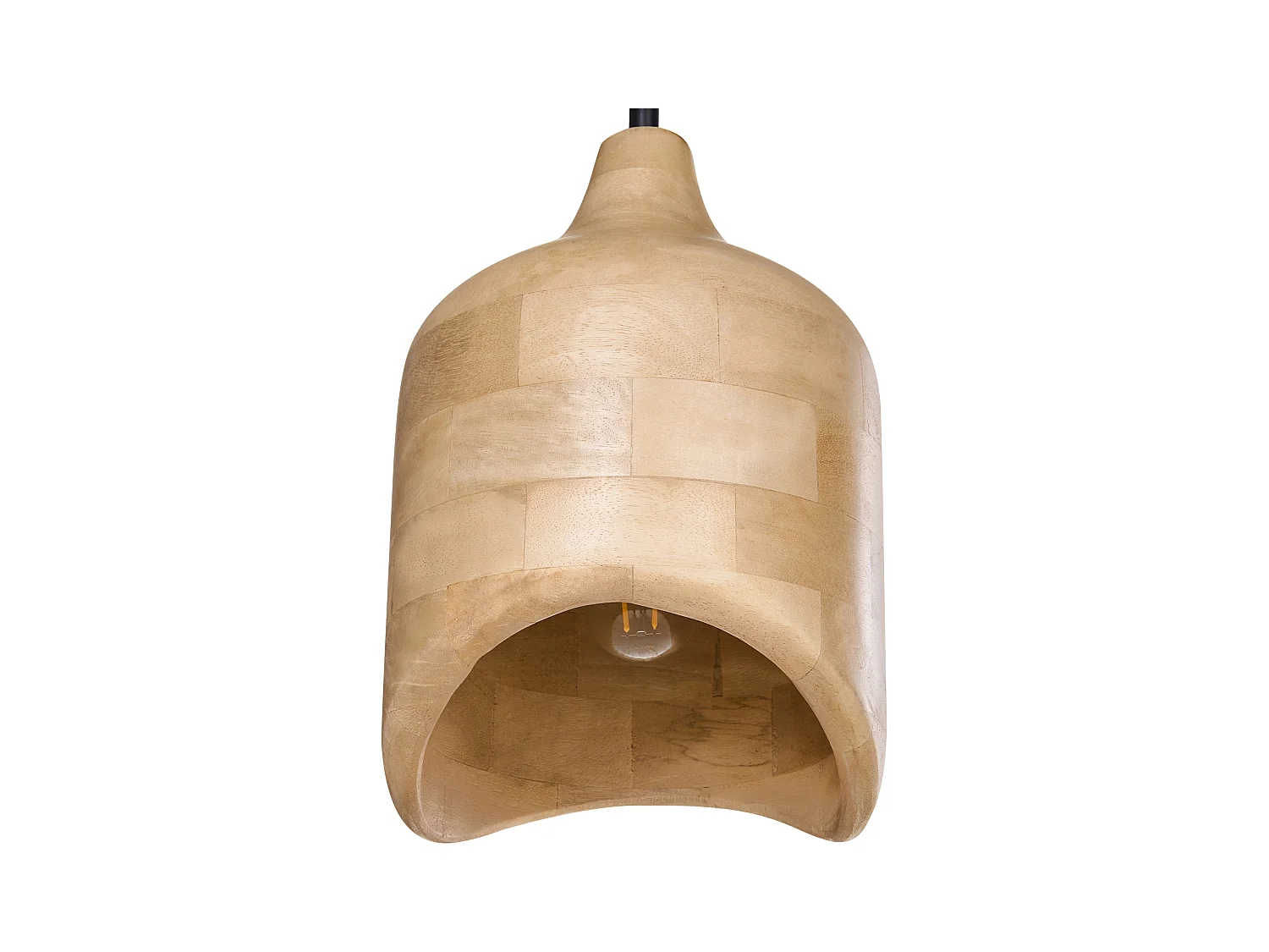 Lampe suspension PANDU Bois de manguier Marron clair