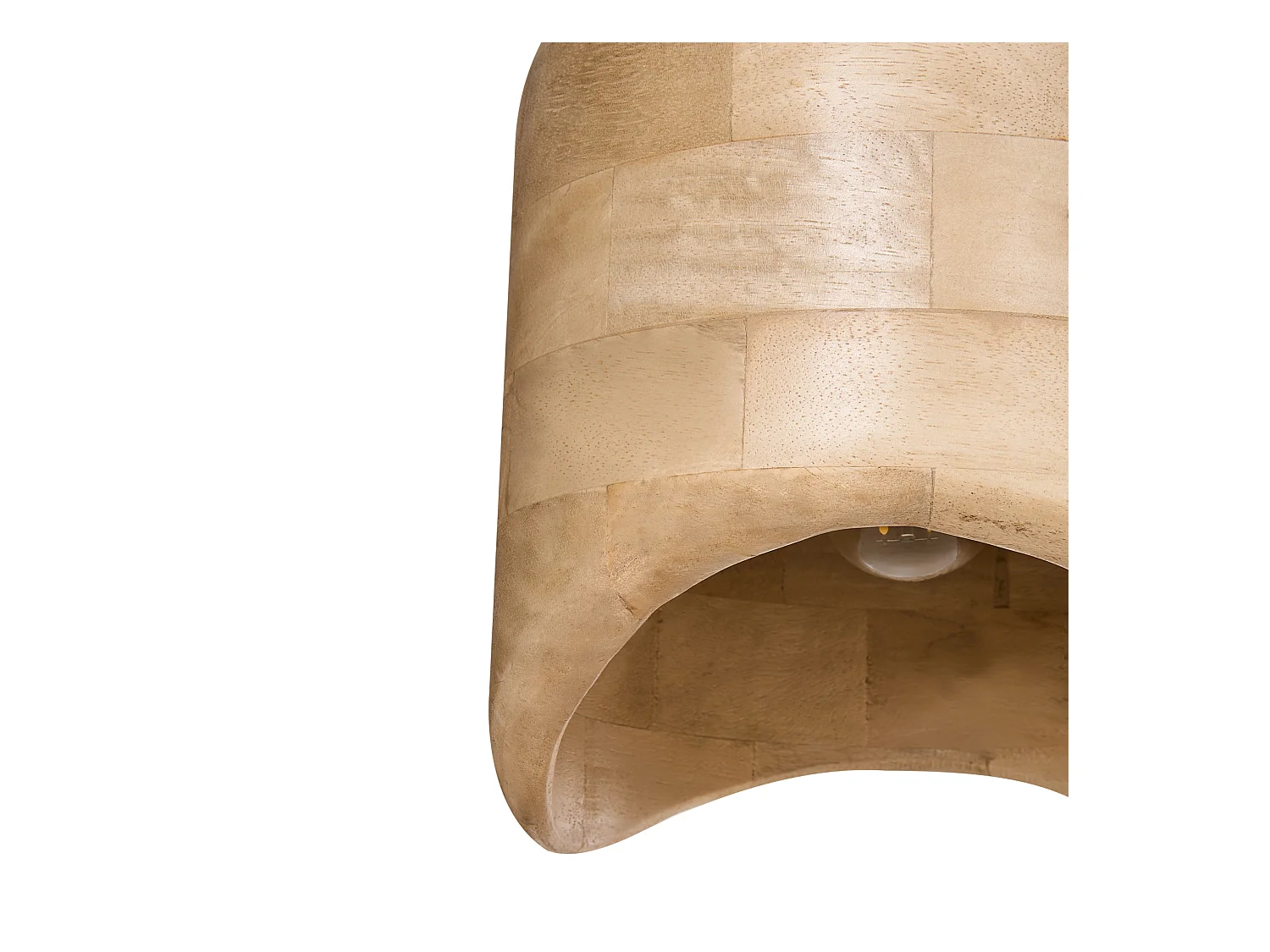 Lampe suspension PANDU Bois de manguier Marron clair