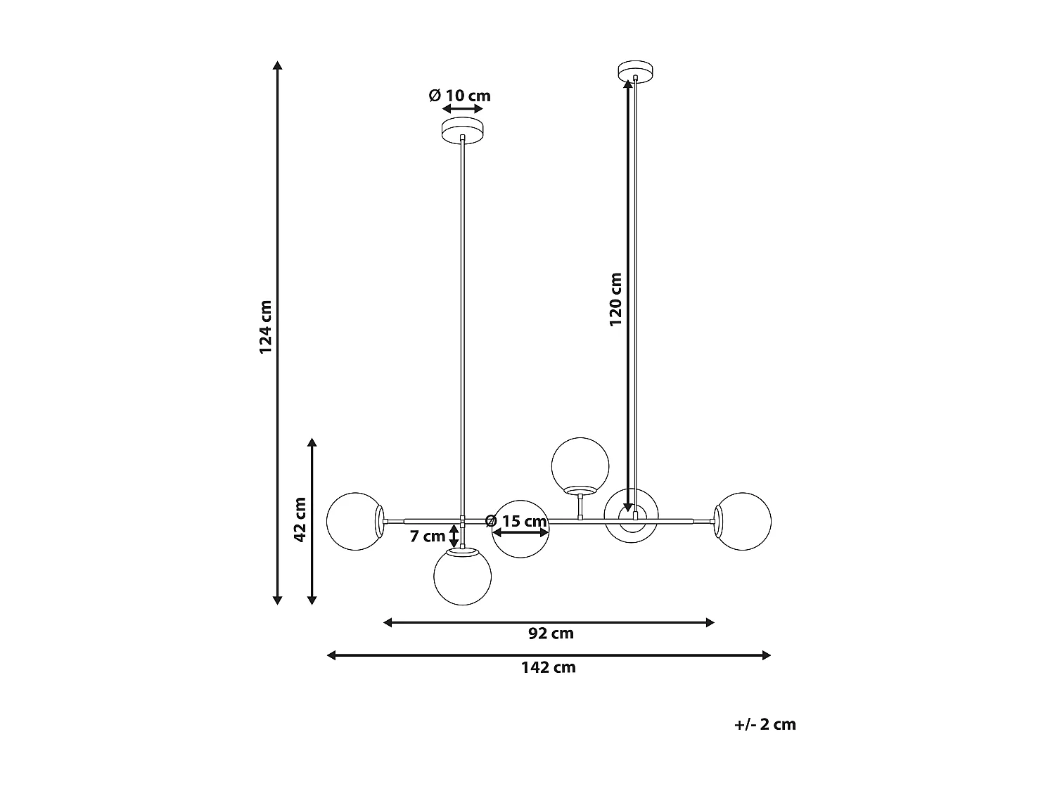 Lampadario KASARI Metallo Oro