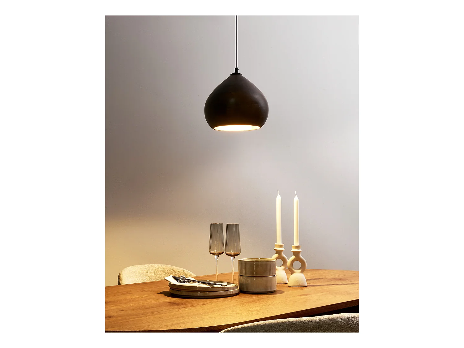 Lampe suspension SANYATI Bois de manguier Marron foncé