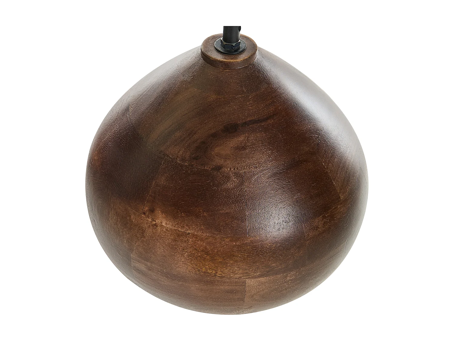 Hängelampe Mangoholz dunkel braun rundes Design modern Boho Stil Sanyati