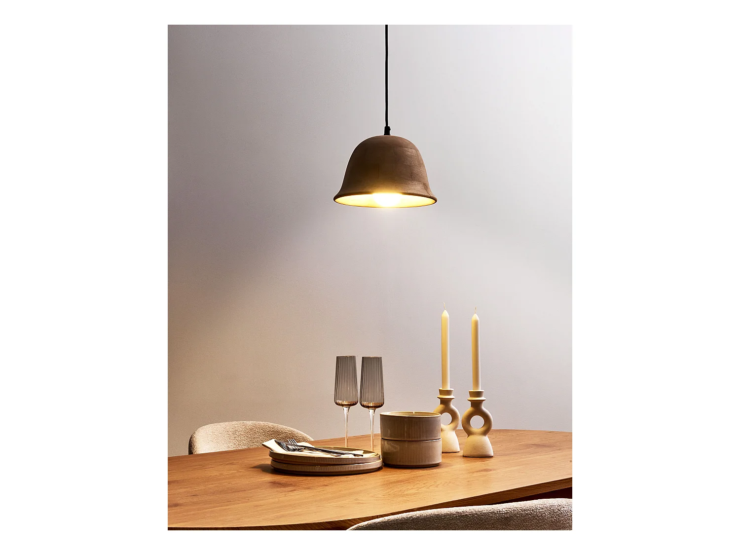 Lampe suspension GOIKA Bois de manguier Marron clair