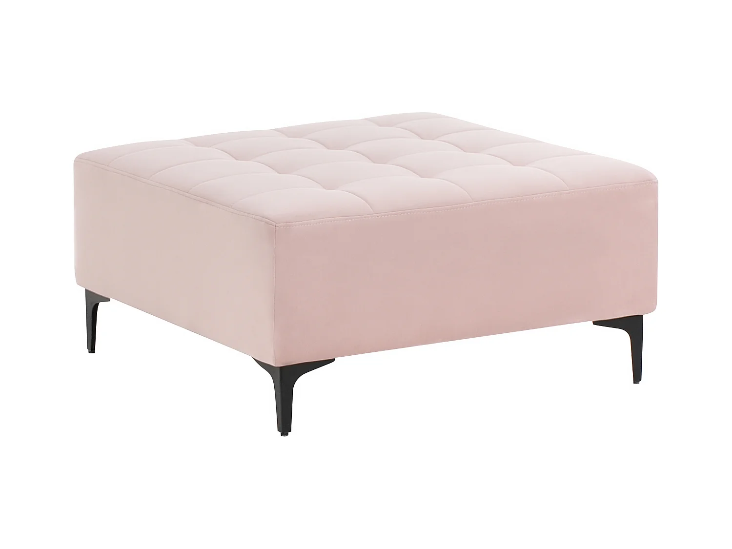 Ottoman ABERDEEN Velours Rose pastel