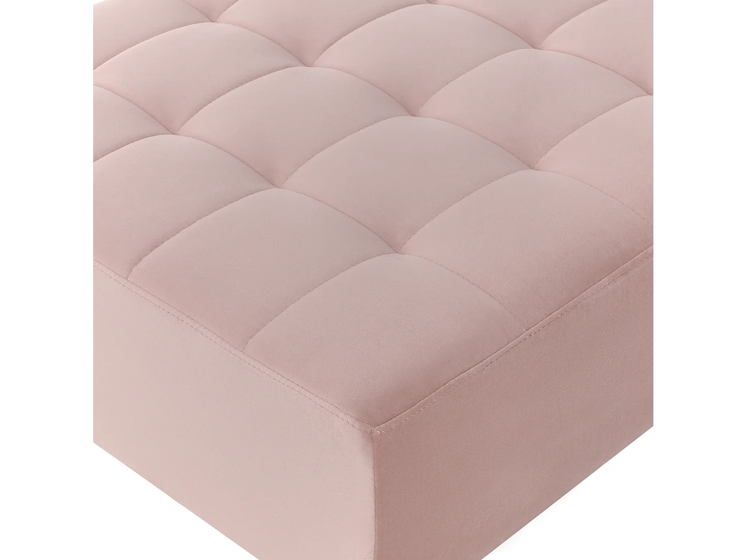Ottoman ABERDEEN Velours Rose pastel