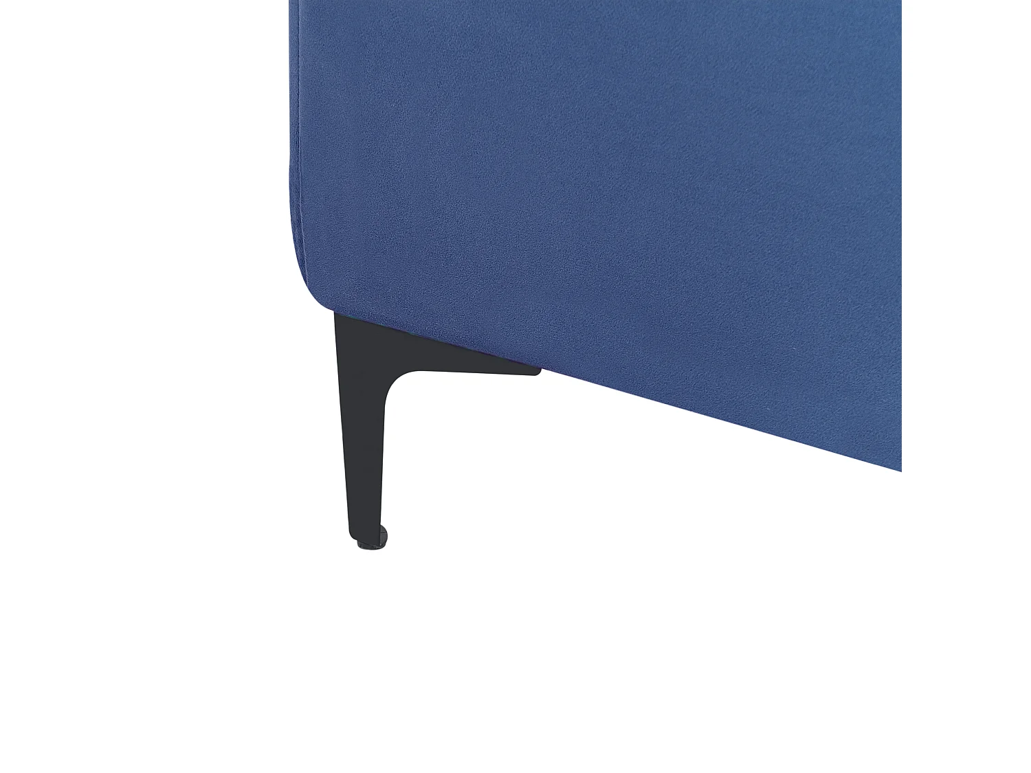 Ottomane Samt blau gesteppt quadratisch mit Metallgestell schwarz Aberdeen