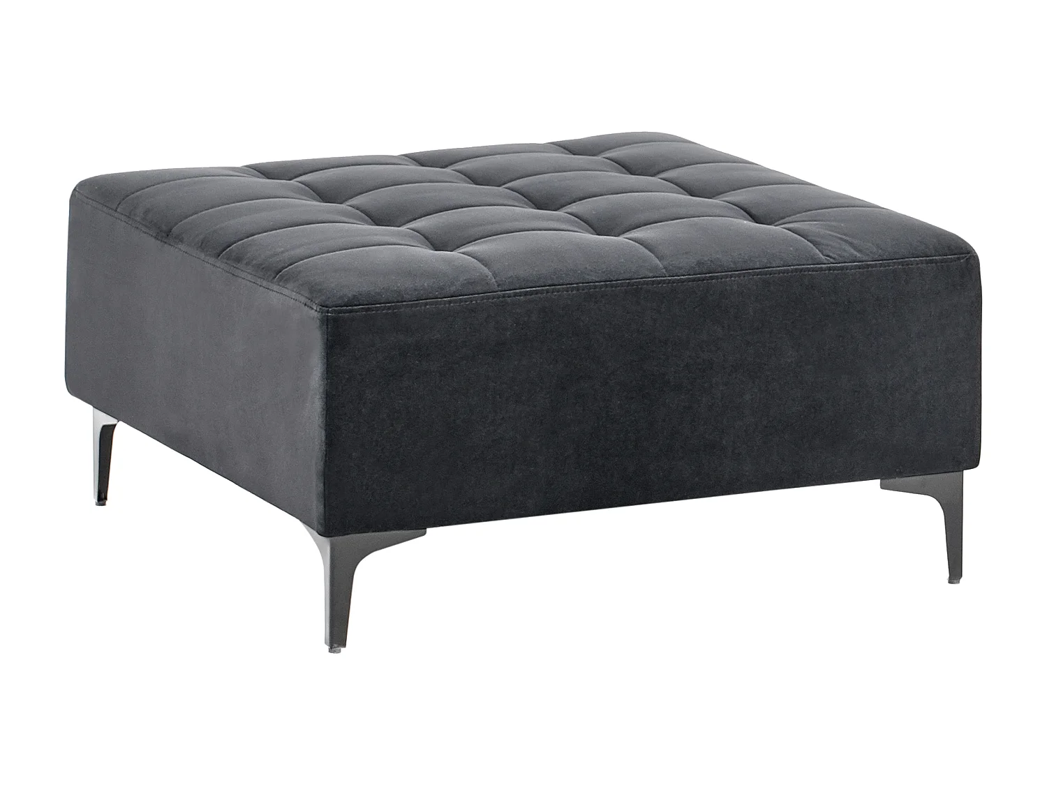 Ottomane ABERDEEN Samtstoff Schwarz