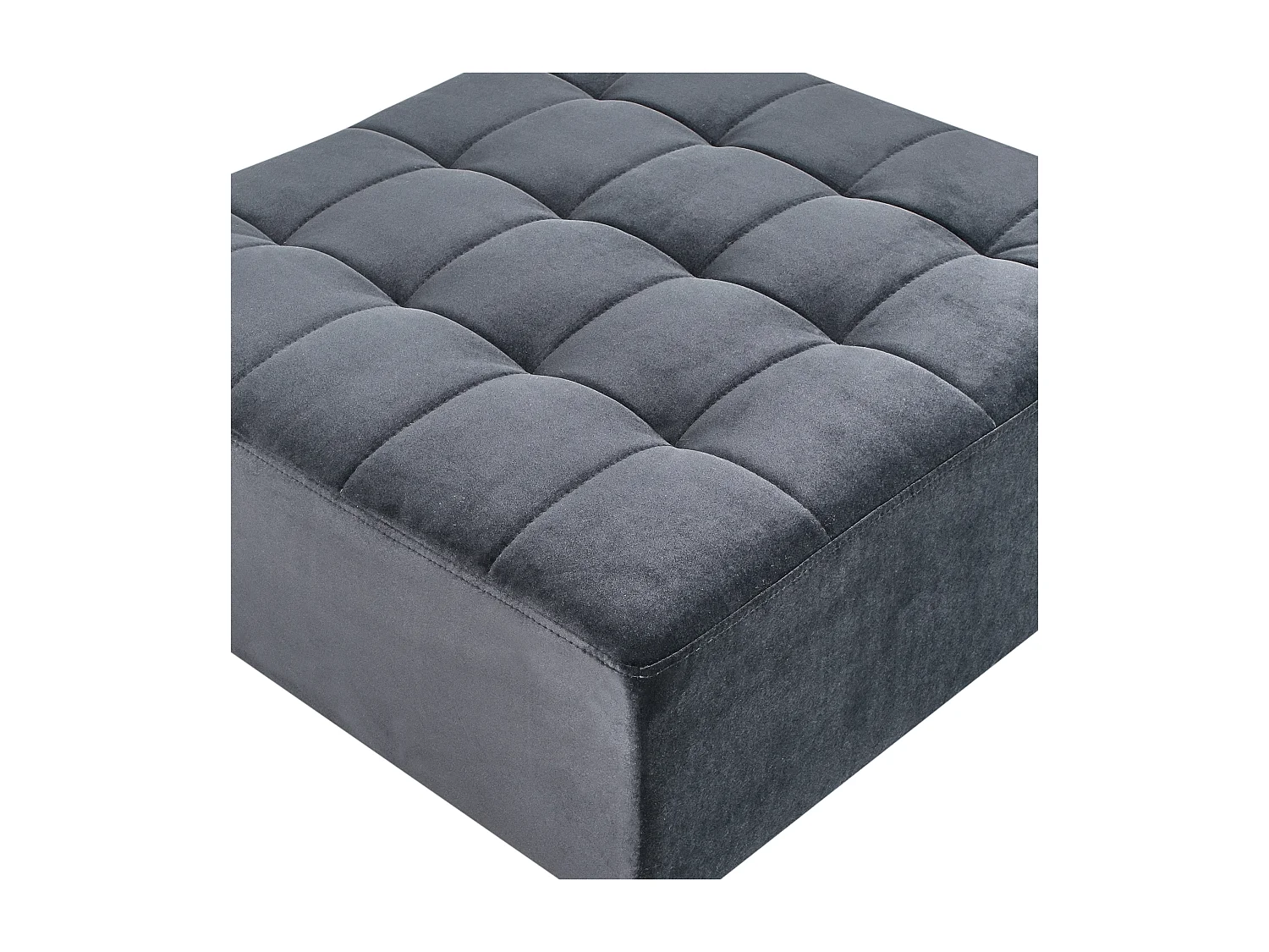 Ottomane ABERDEEN Samtstoff Schwarz