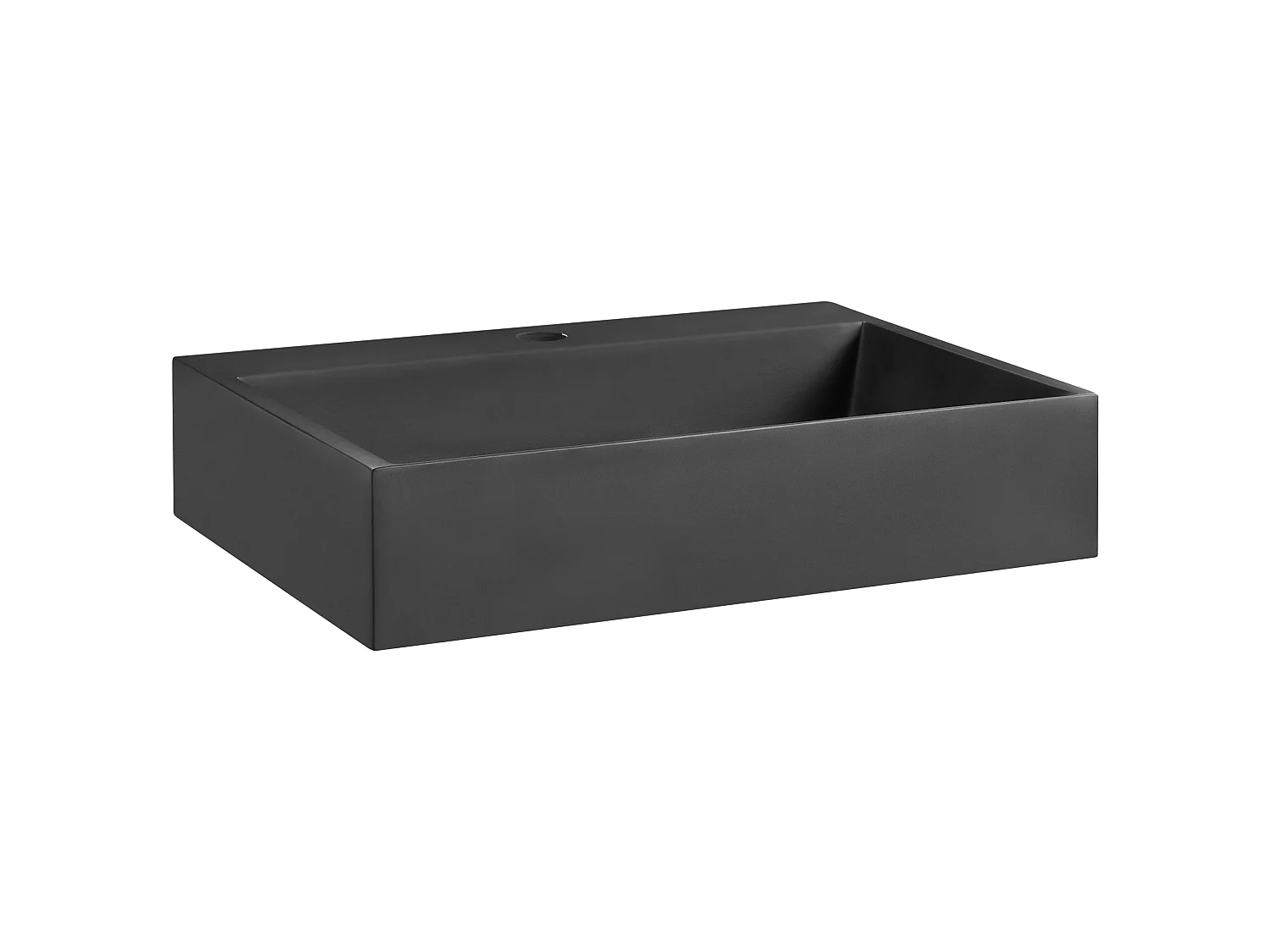 Wastafel mineraalgietwerk zwart 50 x 38 cm QUENKO