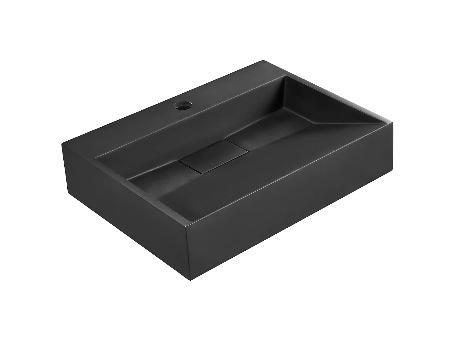 Wastafel mineraalgietwerk zwart 50 x 38 cm QUENKO