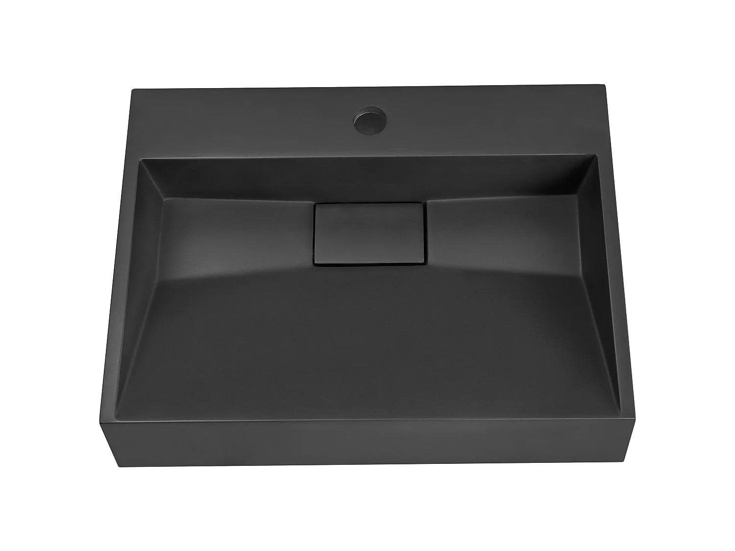 Wastafel mineraalgietwerk zwart 50 x 38 cm QUENKO