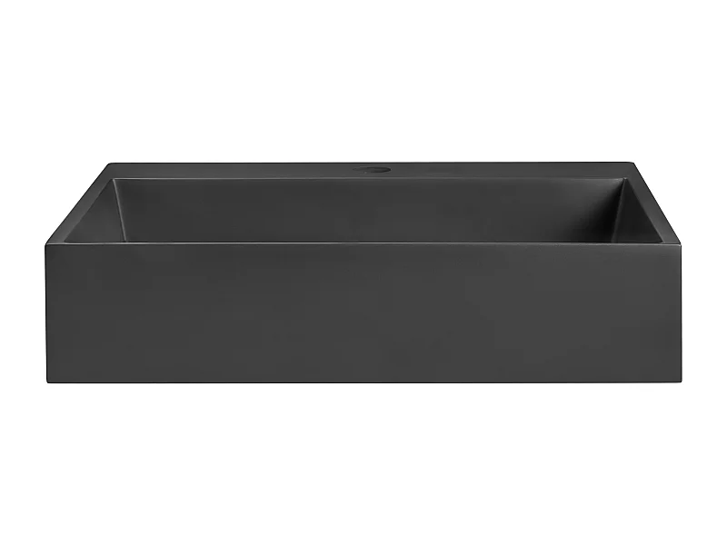 Wandwaschbecken Mineralguss schwarz rechteckig 50 x 38 cm ohne Überlauf Quenko