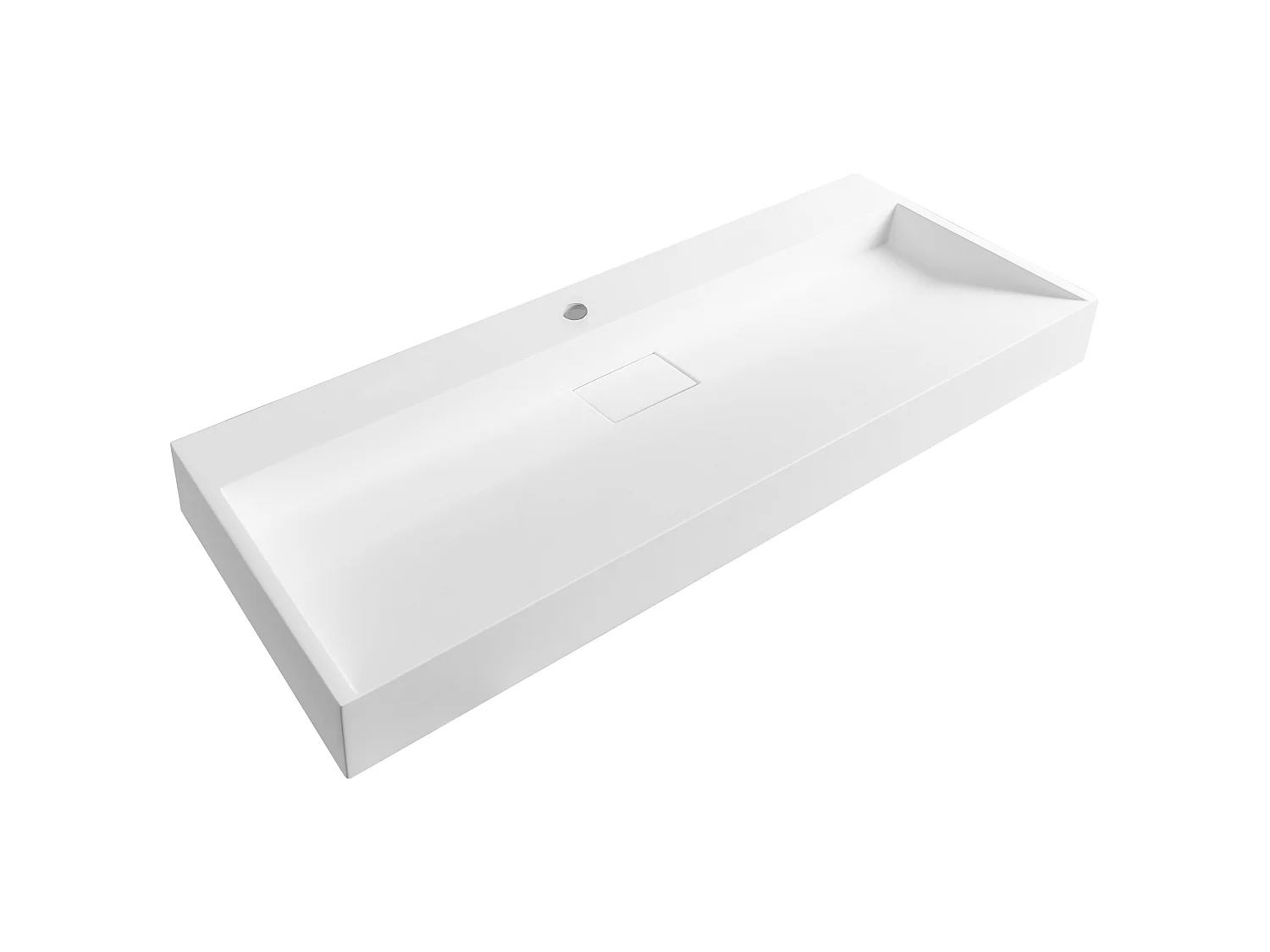 Wastafel mineraalgietwerk wit 120 x 46 cm QUENKO