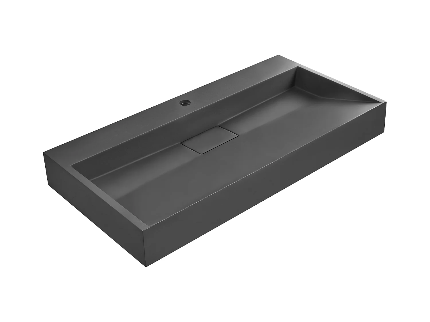 Lavabo a parete nero 90 x 46 cm QUENKO