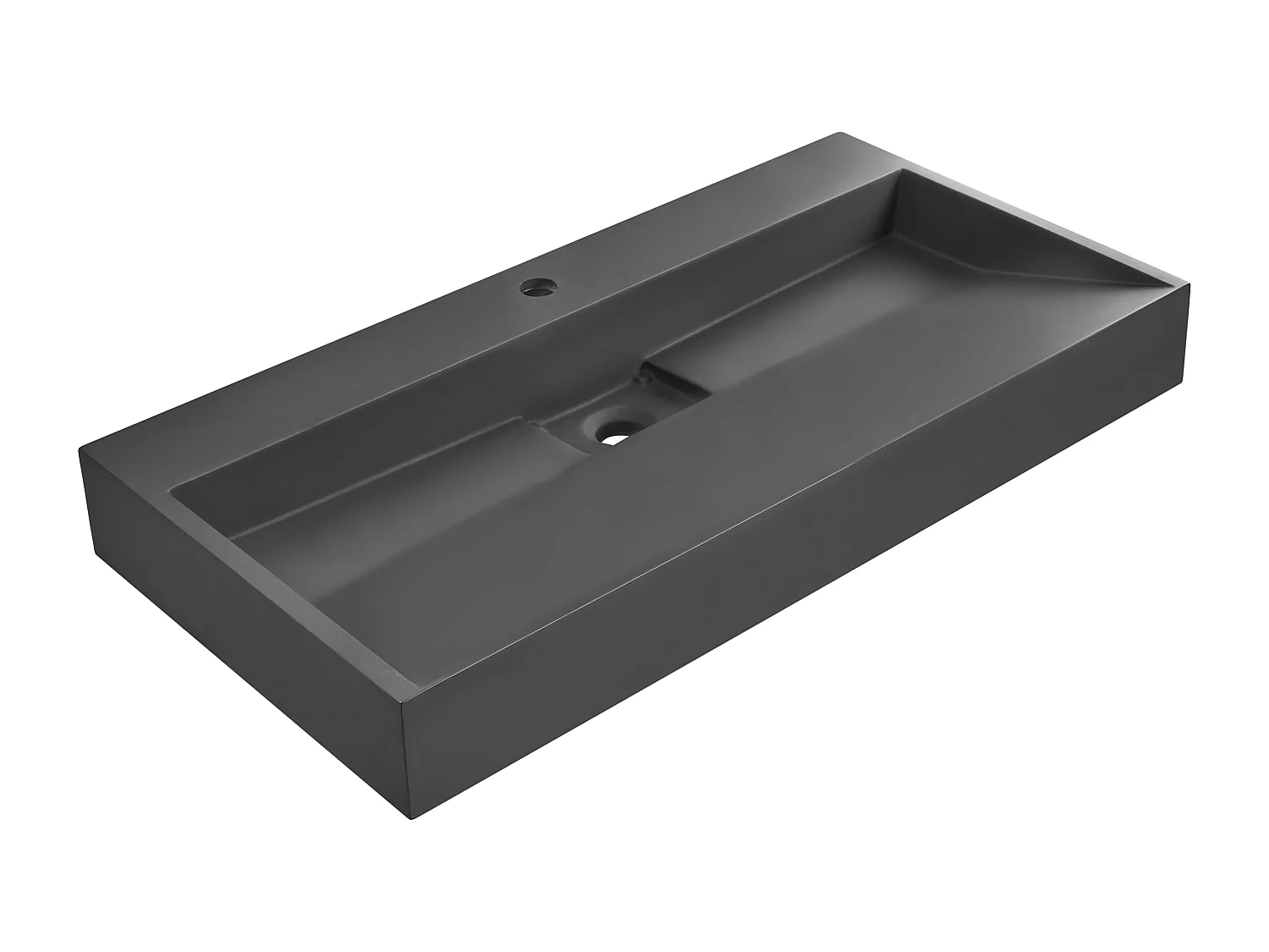 Lavabo a parete nero 90 x 46 cm QUENKO