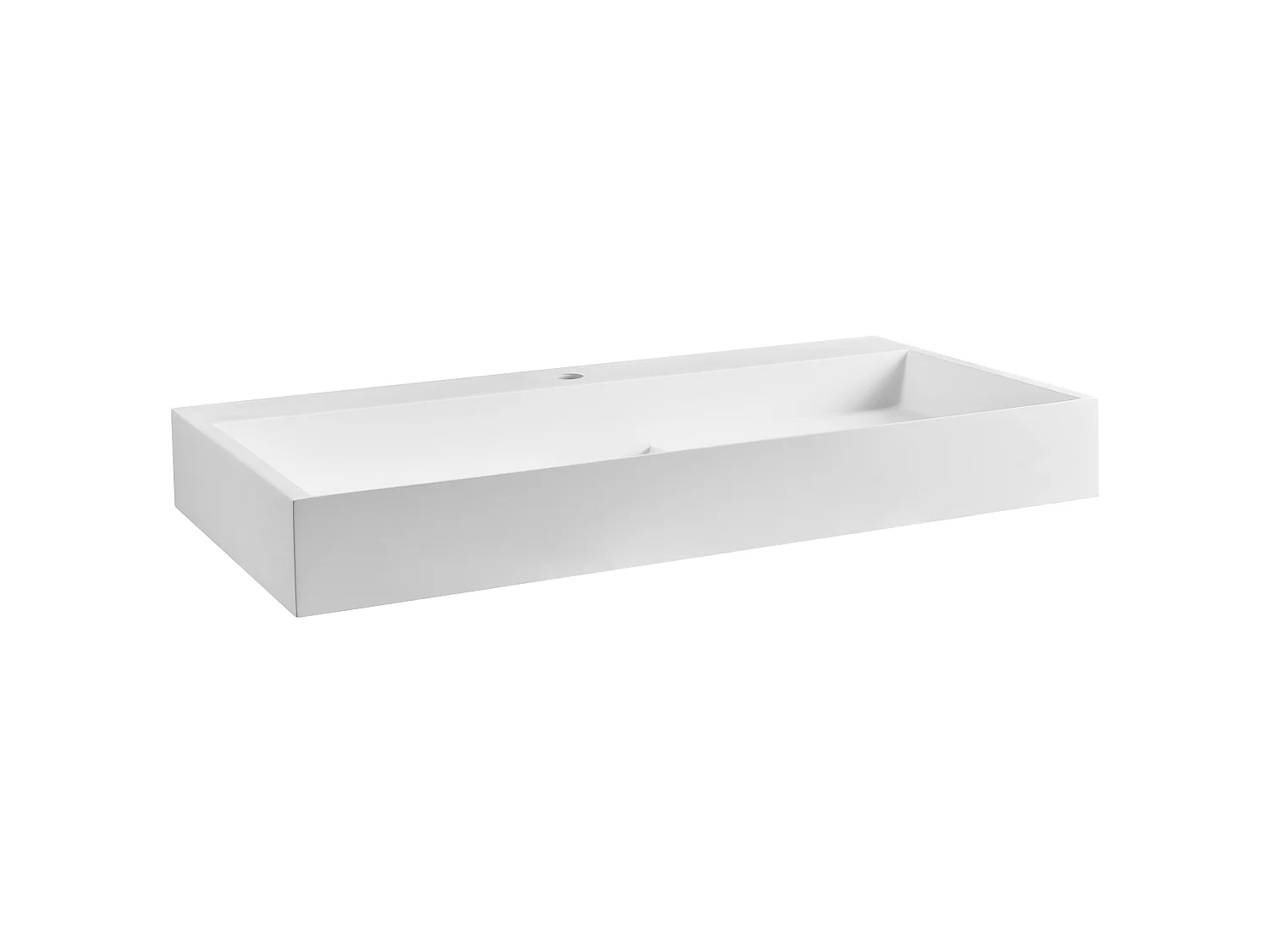 Wandwaschbecken Mineralguss weiss rechteckig 90 x 46 cm QUENKO
