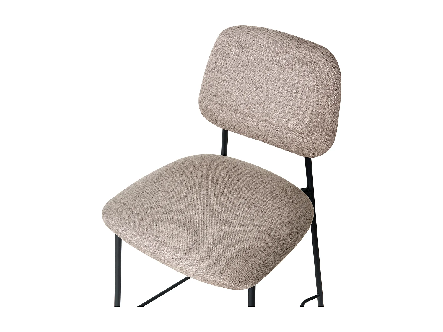 Lot de 2 chaises de bar DUETTE Lin synthétique Taupe