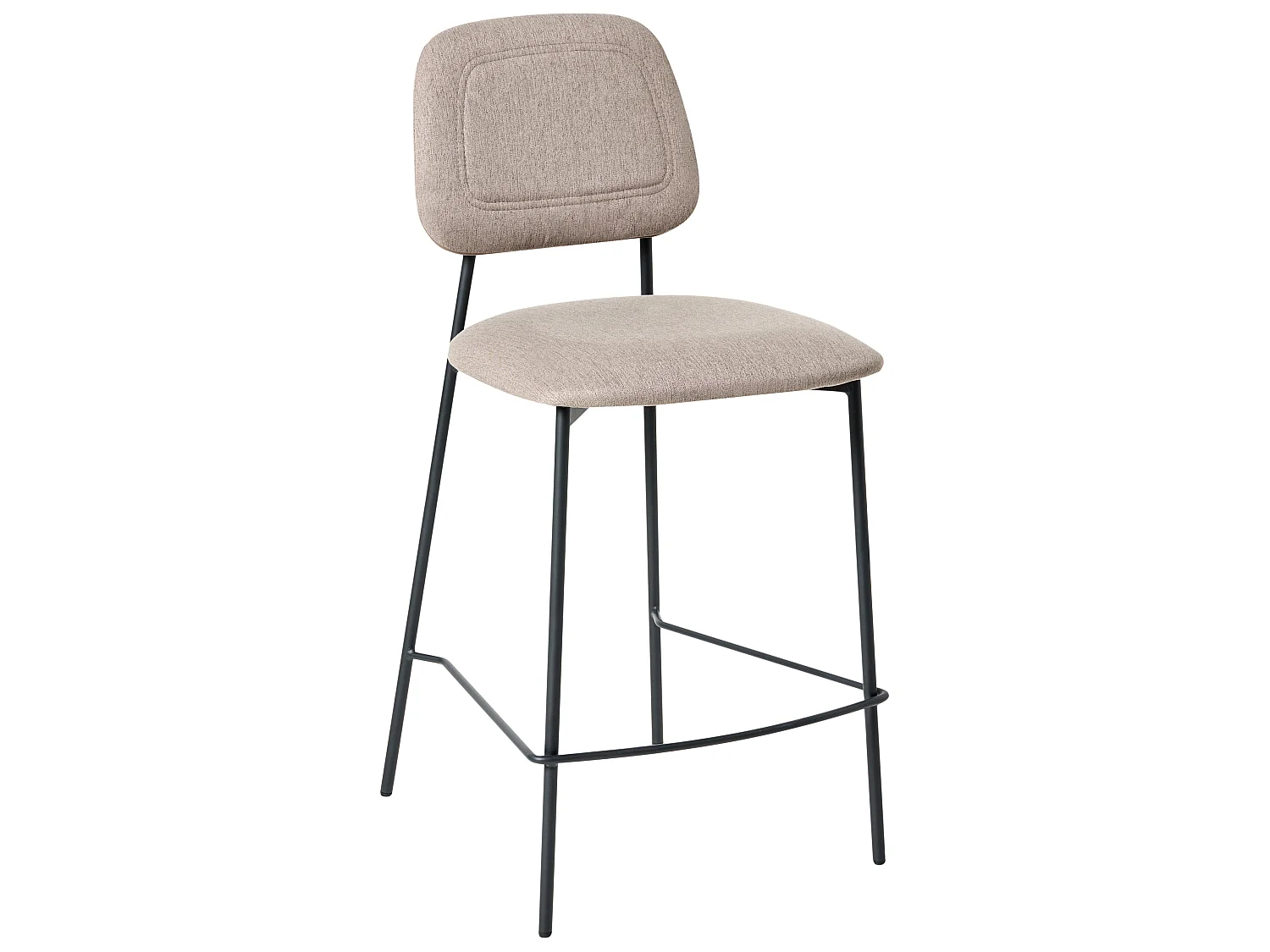 Lot de 2 chaises de bar DUETTE Lin synthétique Taupe