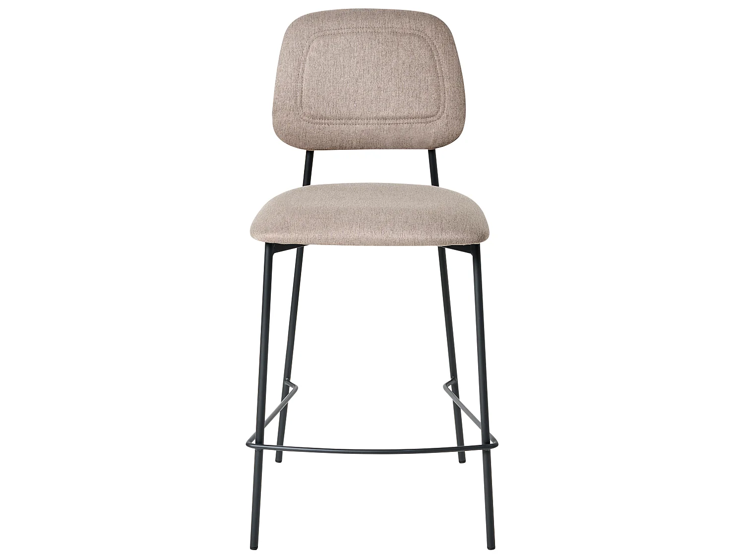 Lot de 2 chaises de bar DUETTE Lin synthétique Taupe