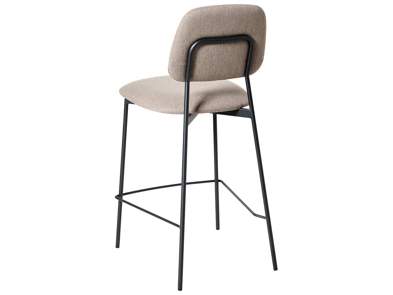 Lot de 2 chaises de bar DUETTE Lin synthétique Taupe
