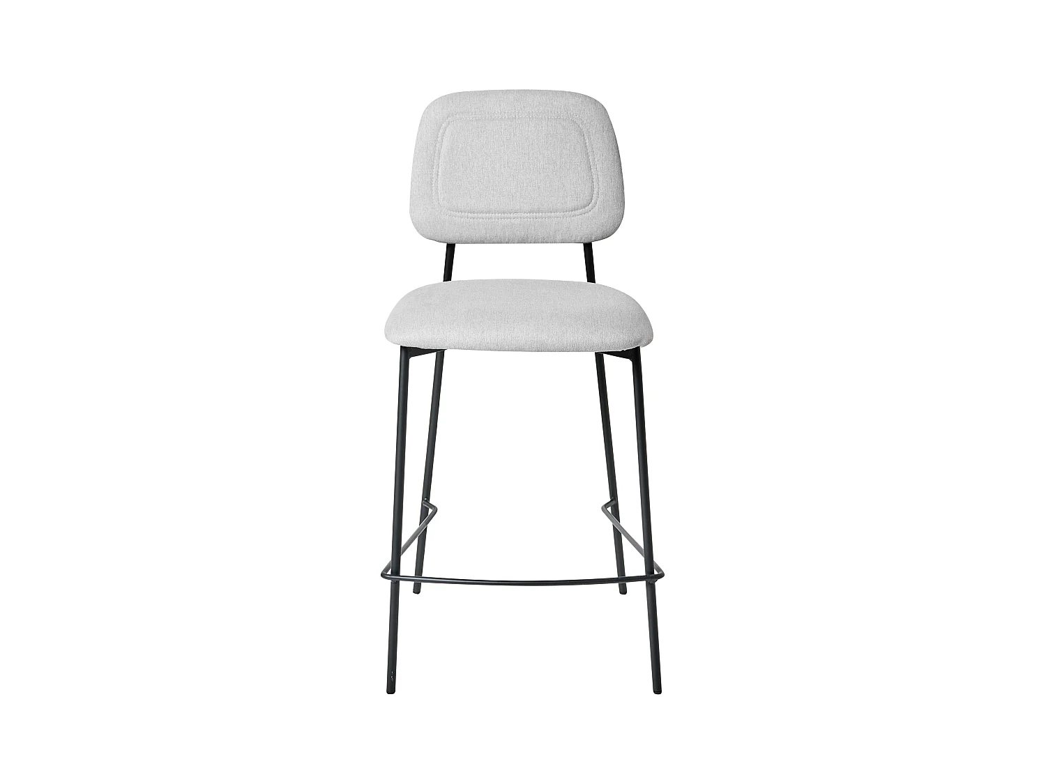 Conjunto de 2 sillas de bar DUETTE Lino sintético Gris claro