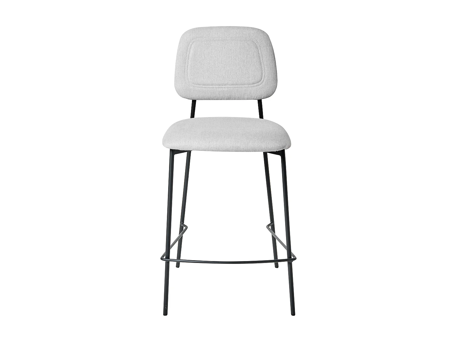 Barstuhl 2er Set Leinenoptik hell grau mit hoher Lehne Fußstütze modern Duette