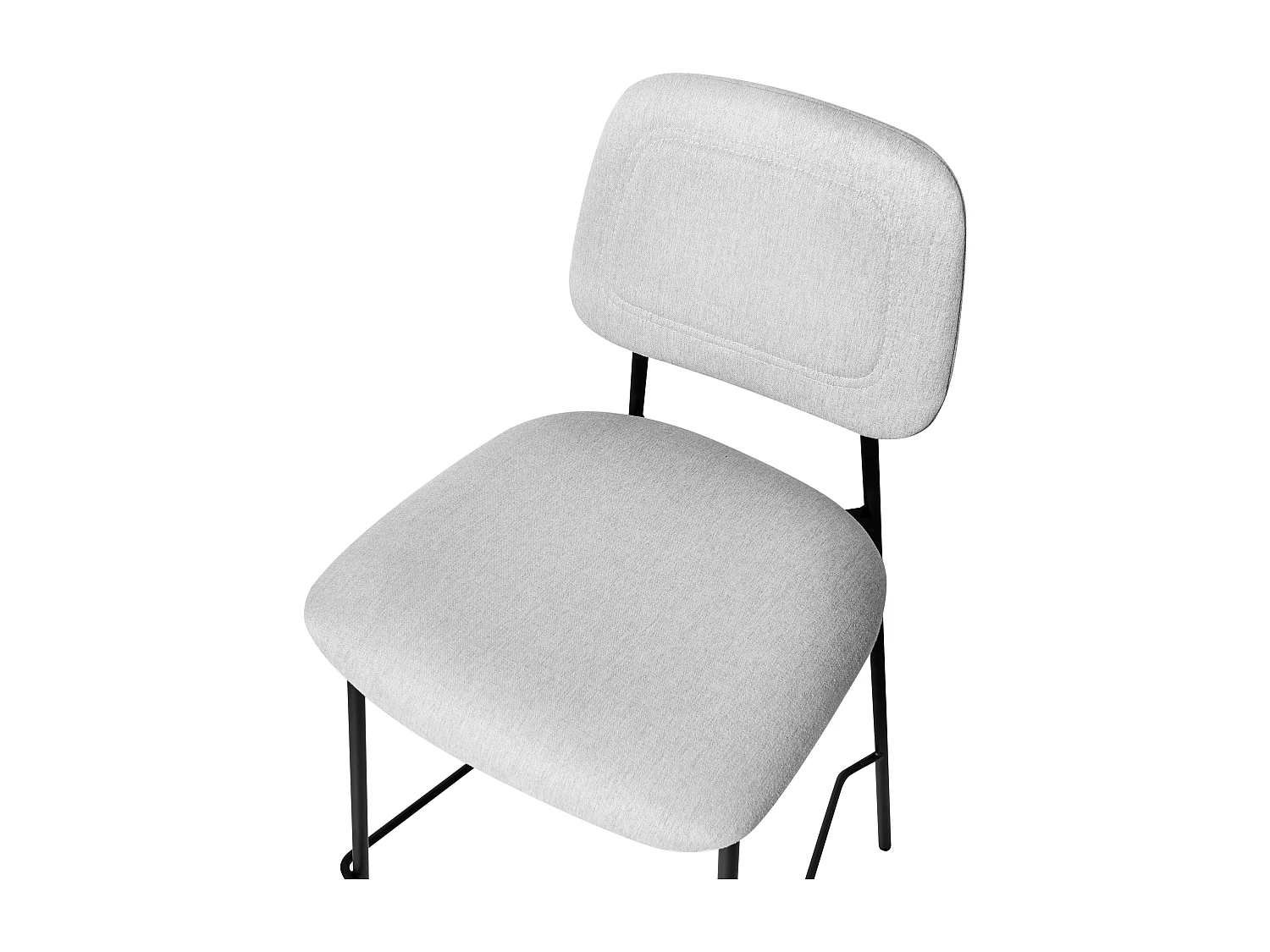 Barstuhl 2er Set Leinenoptik hell grau mit hoher Lehne Fußstütze modern Duette