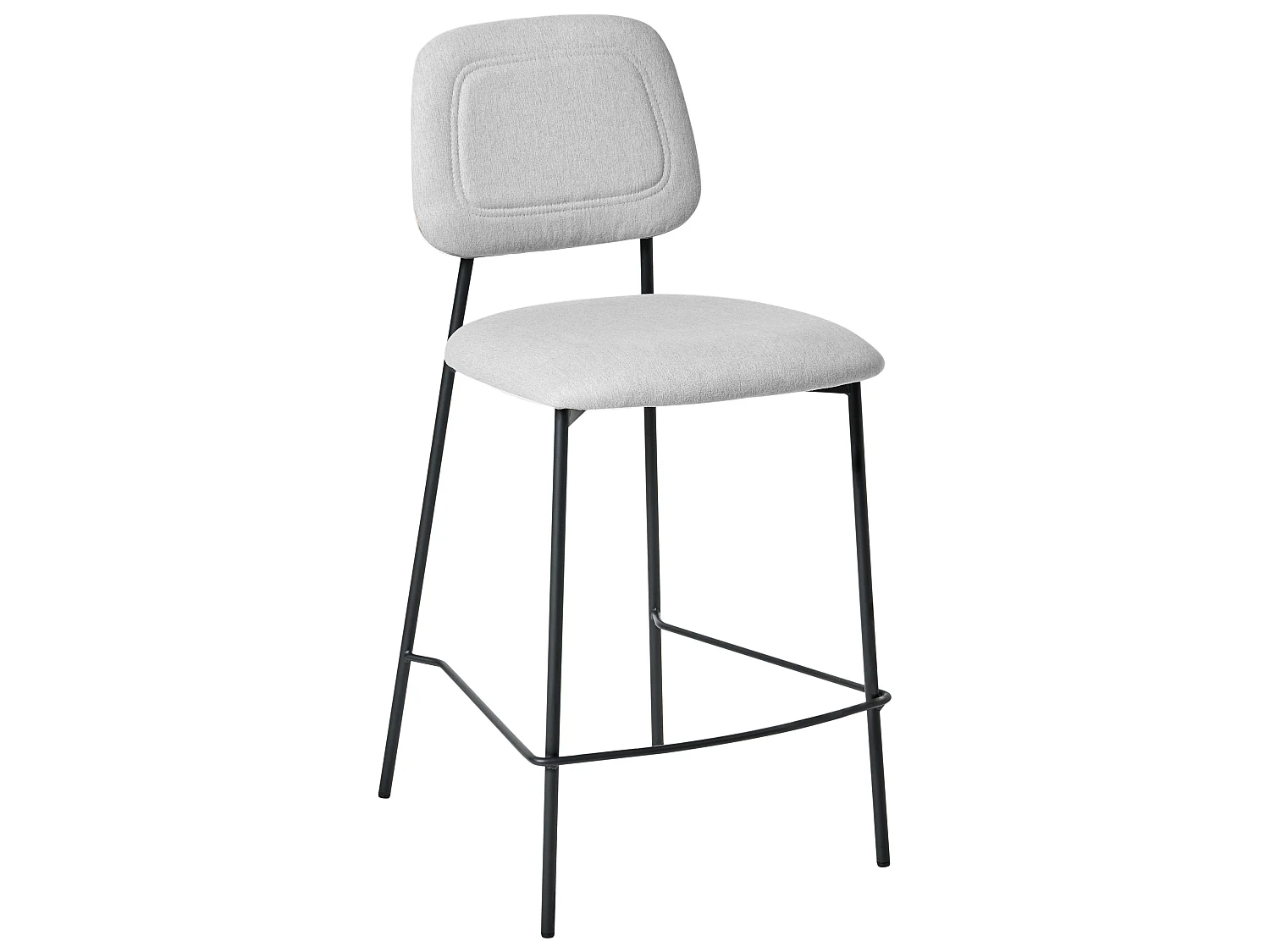 Lot de 2 chaises de bar DUETTE Lin synthétique Gris clair