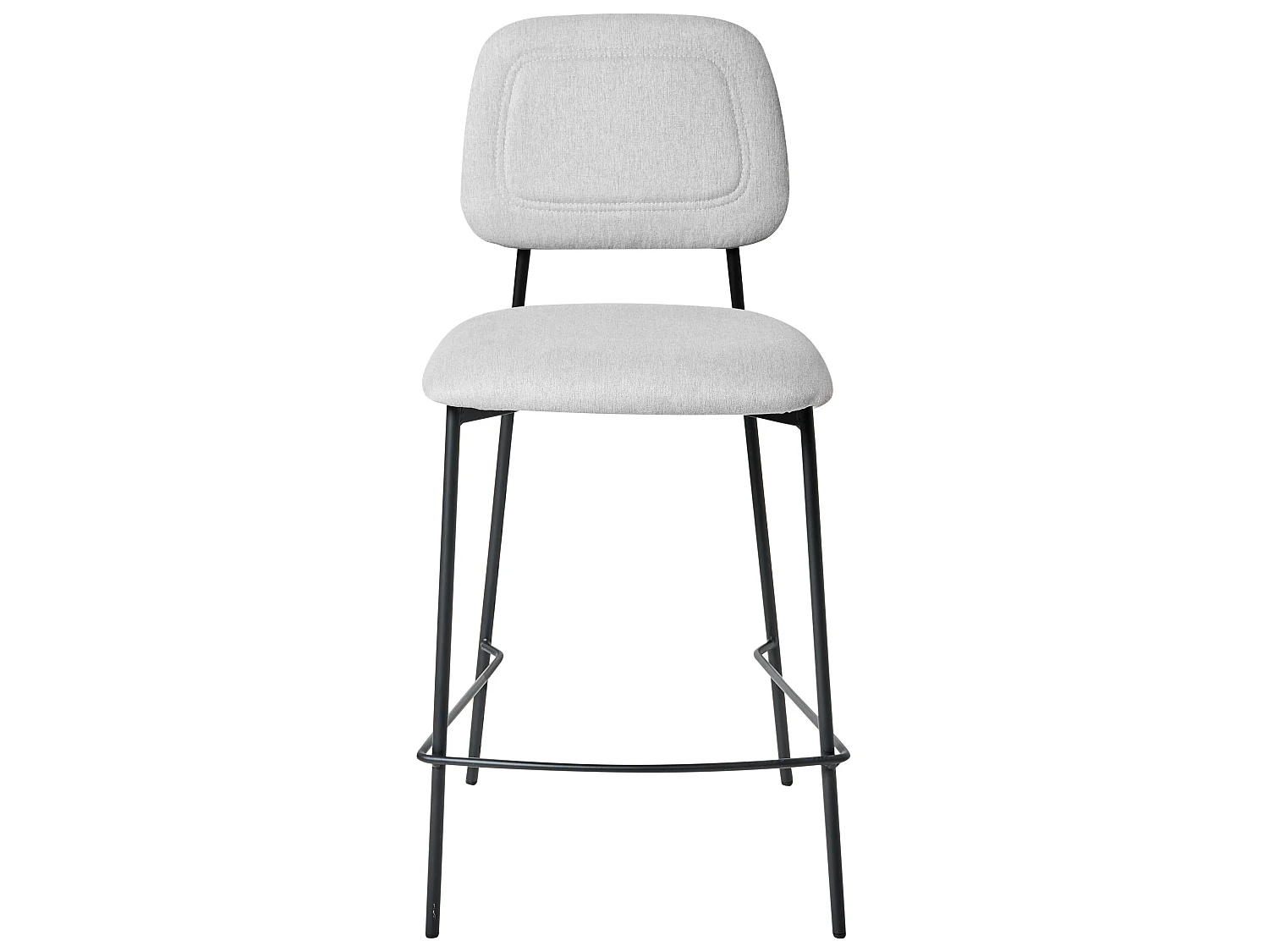 Lot de 2 chaises de bar DUETTE Lin synthétique Gris clair