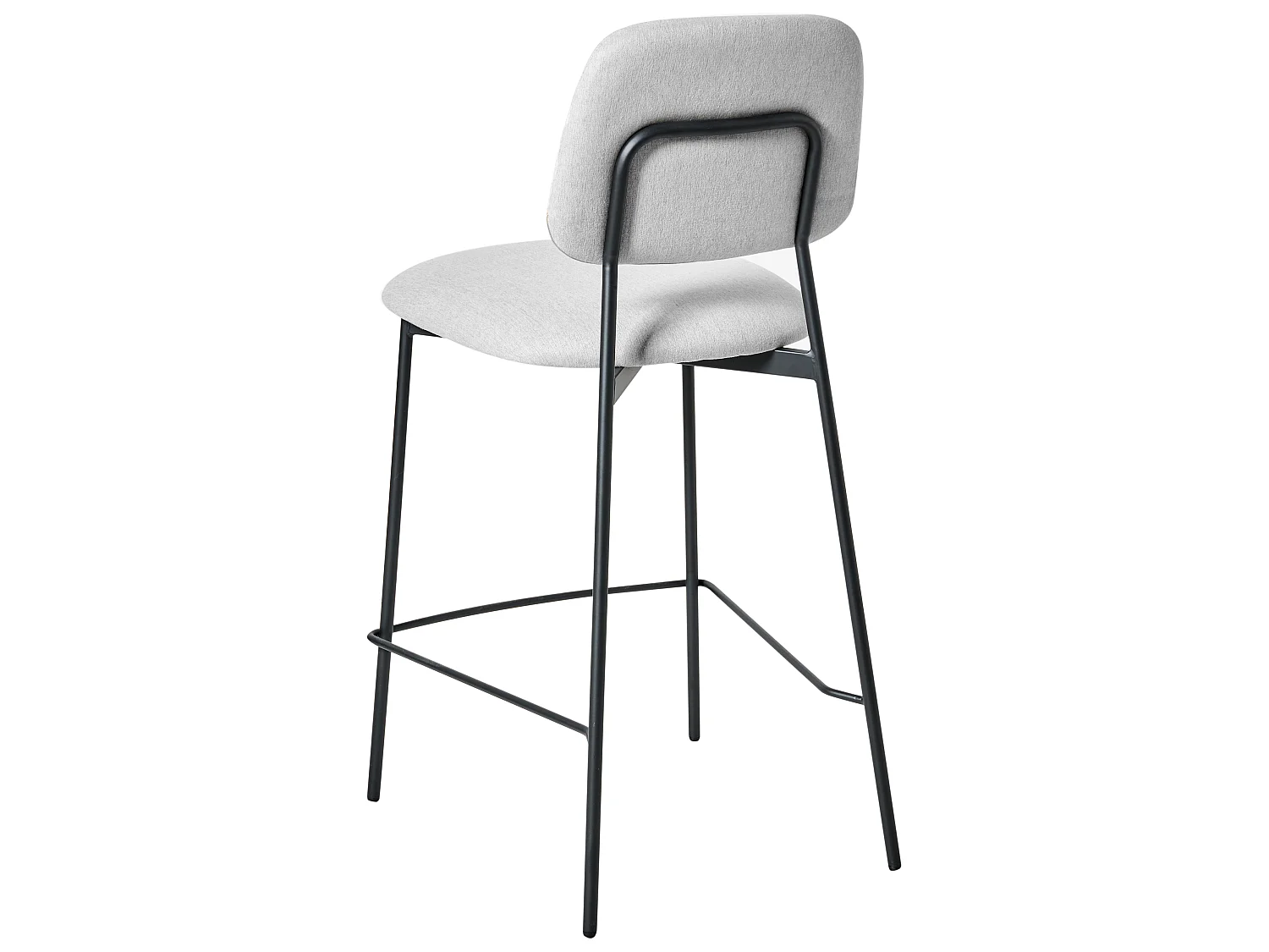 Lot de 2 chaises de bar DUETTE Lin synthétique Gris clair