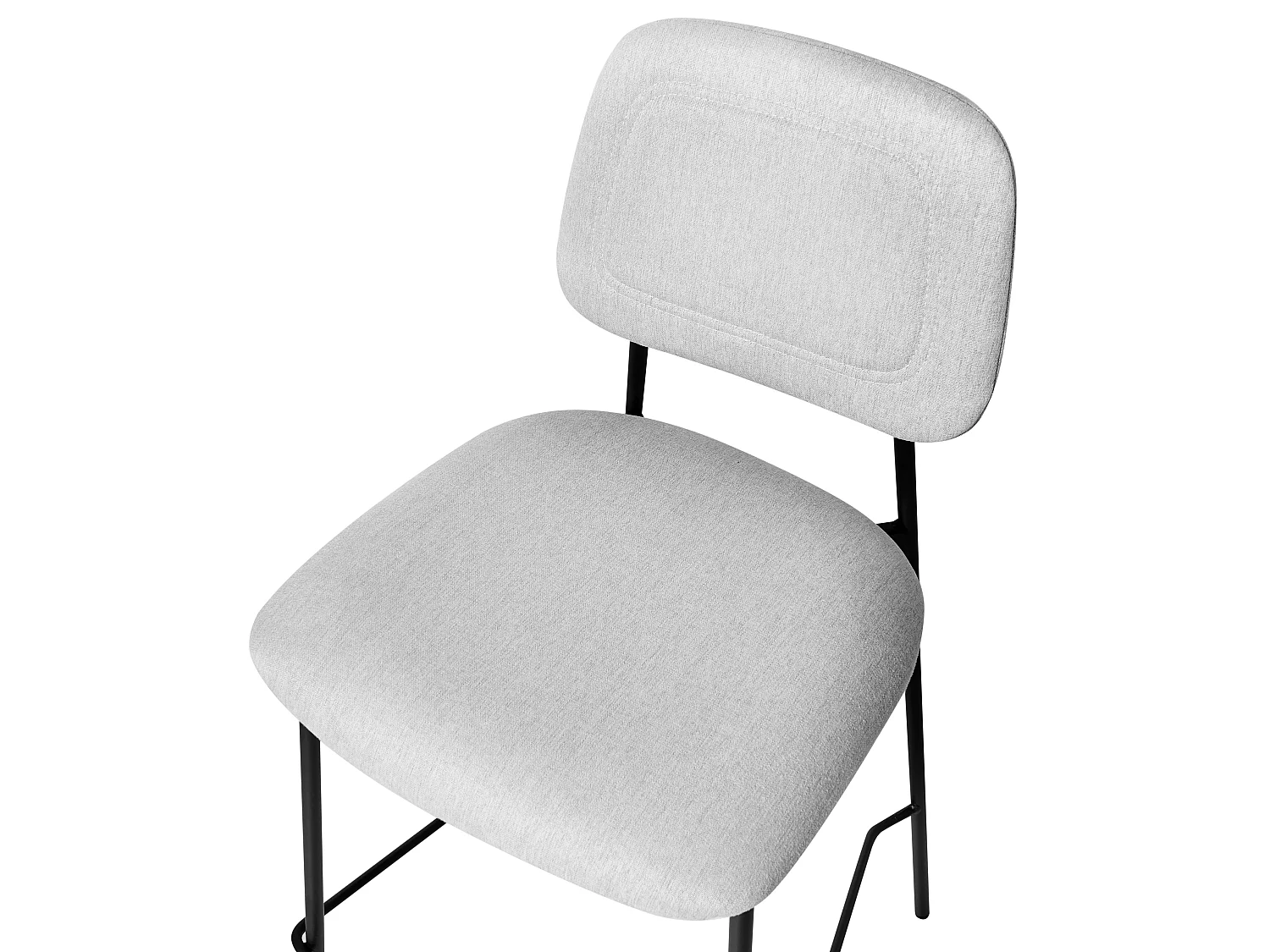Lot de 2 chaises de bar DUETTE Lin synthétique Gris clair