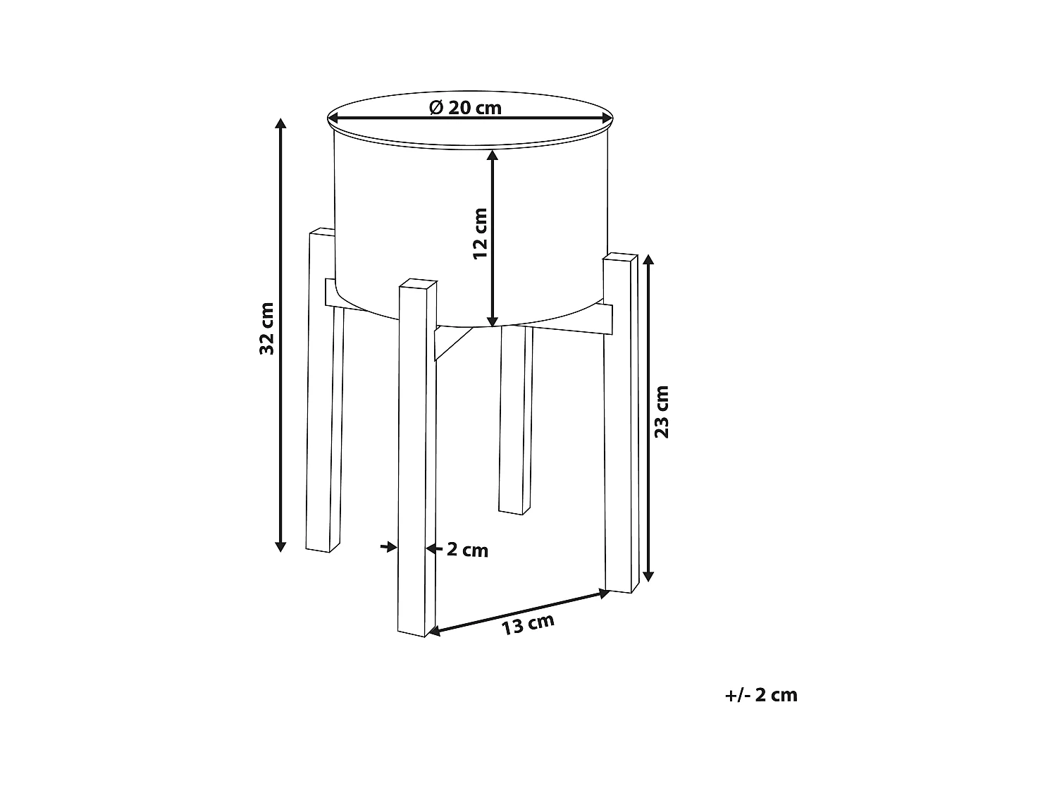 Maceta con patas ROSEE Metal 20 cm Blanco crema
