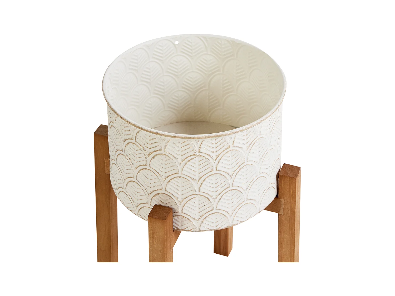 Maceta con patas ROSEE Metal 20 cm Blanco crema