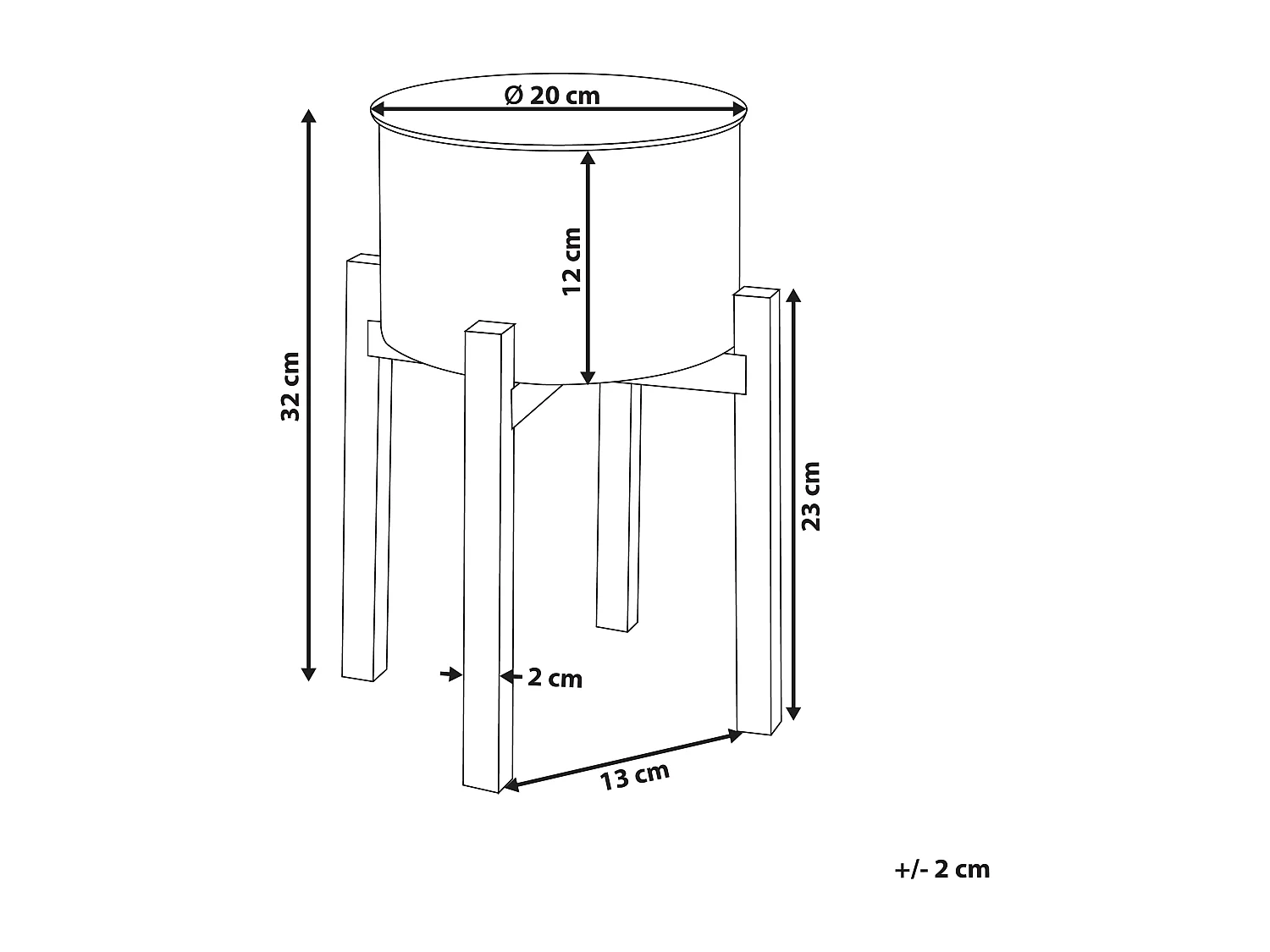 Blumentopf mit Beinen ROSEE Metall 20 cm Cremeweiss
