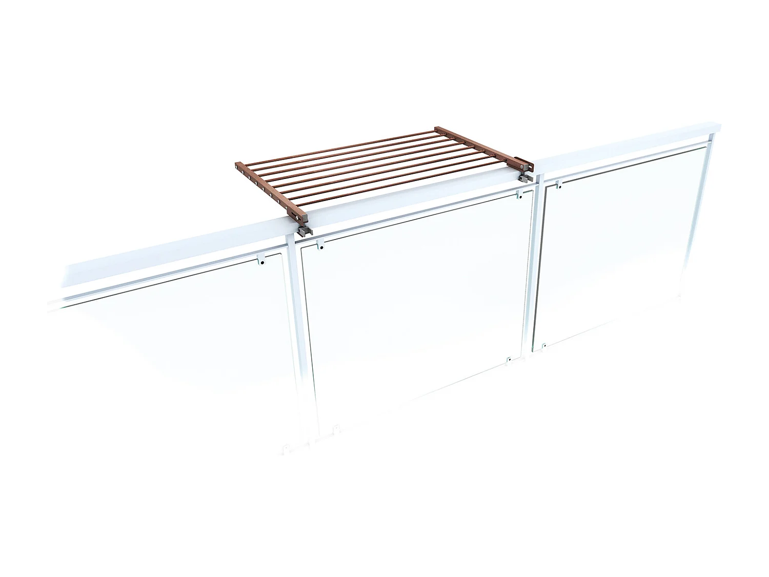 Étendoir balcon pliable et inclinable anti-rouille – corten – 82x63x8 cm DUO