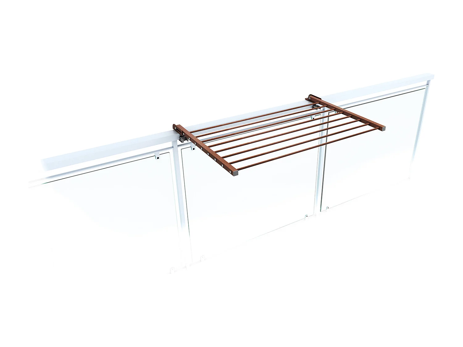 Étendoir balcon pliable et inclinable anti-rouille – corten – 82x63x8 cm DUO