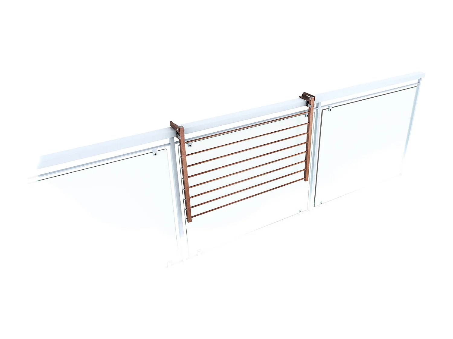 Étendoir balcon pliable et inclinable anti-rouille – corten – 82x63x8 cm DUO