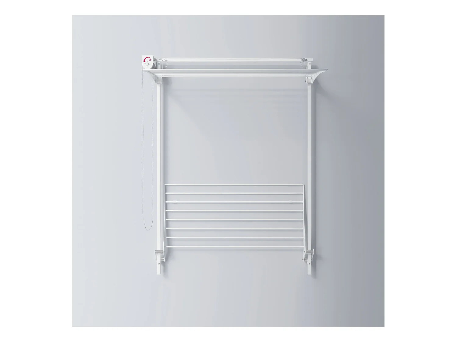 Étendoir mural 2 grilles pour intérieur et extérieur – blanc – 108x52x137 cm Wall Plus