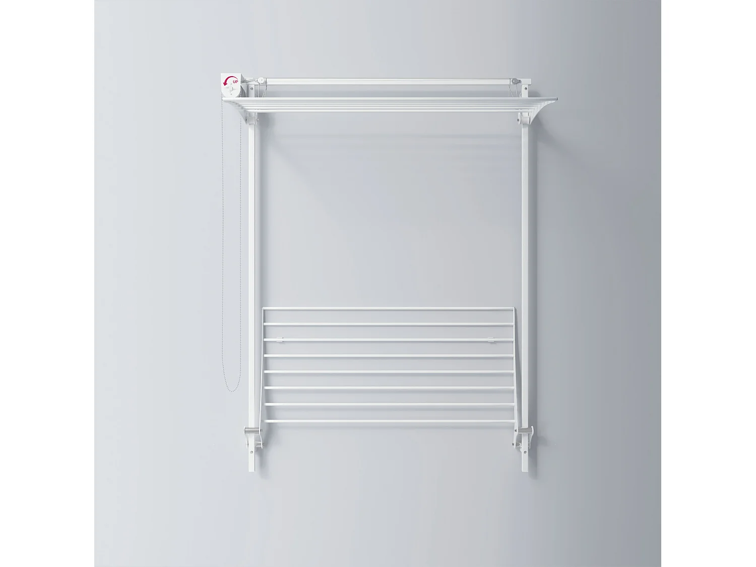 Étendoir mural 2 grilles pour intérieur et extérieur – blanc – 108x52x137 cm Wall Plus