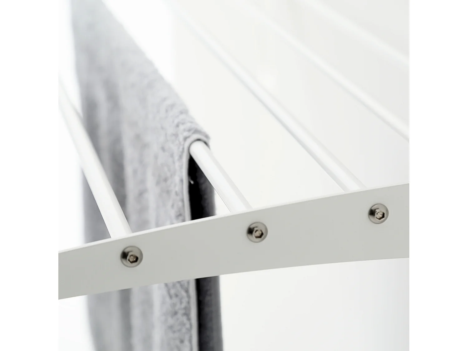 Étendoir mural 2 grilles pour intérieur et extérieur – blanc – 108x52x137 cm Wall Plus