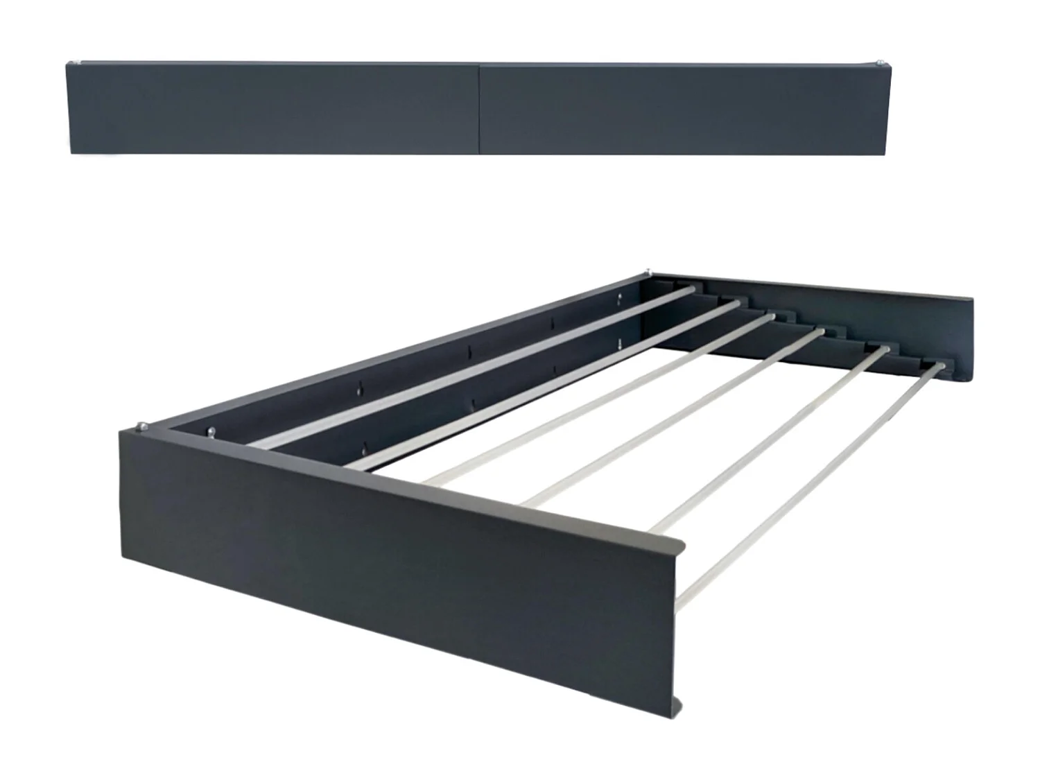Étendoir mural rétractable en aluminium résistant – anthracite – 101x50x13 cm Hide 100