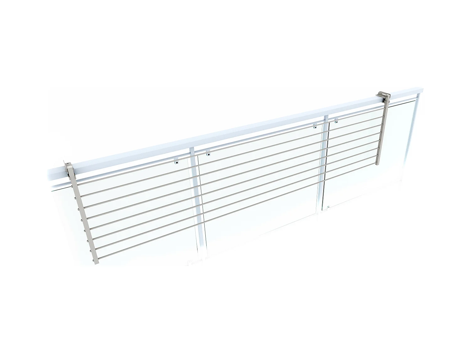 Étendoir balcon pliable et inclinable pour extérieur – blanc – 202x63x8 cm DUO