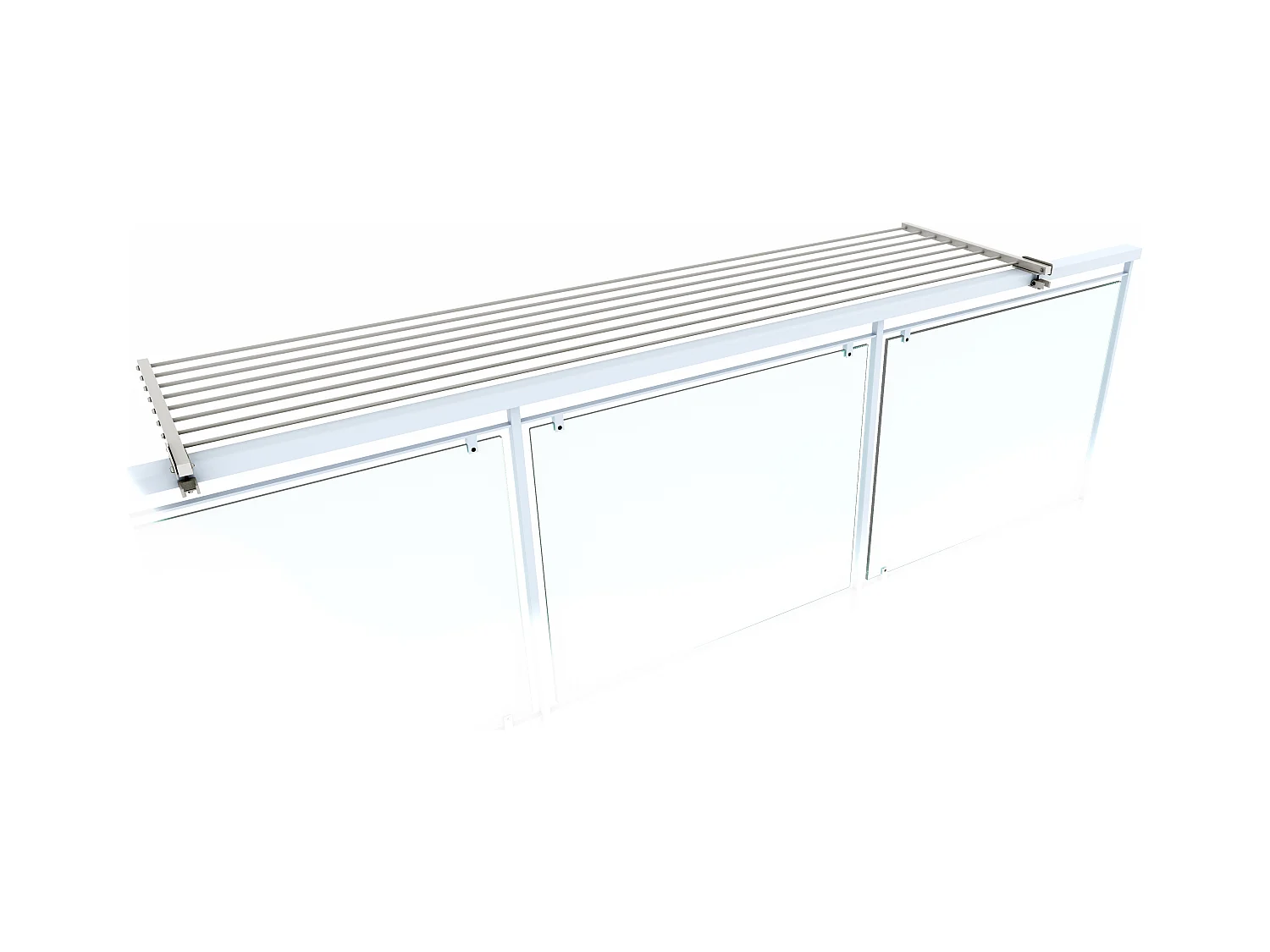 Étendoir balcon pliable et inclinable pour extérieur – blanc – 202x63x8 cm DUO