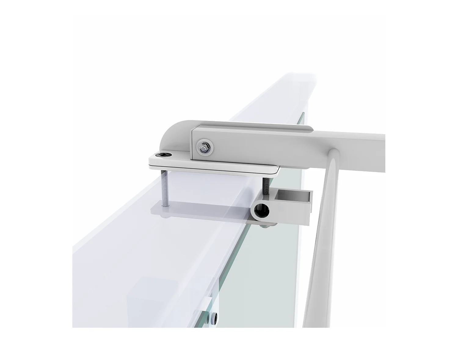 Étendoir balcon pliable et inclinable pour extérieur – blanc – 202x63x8 cm DUO