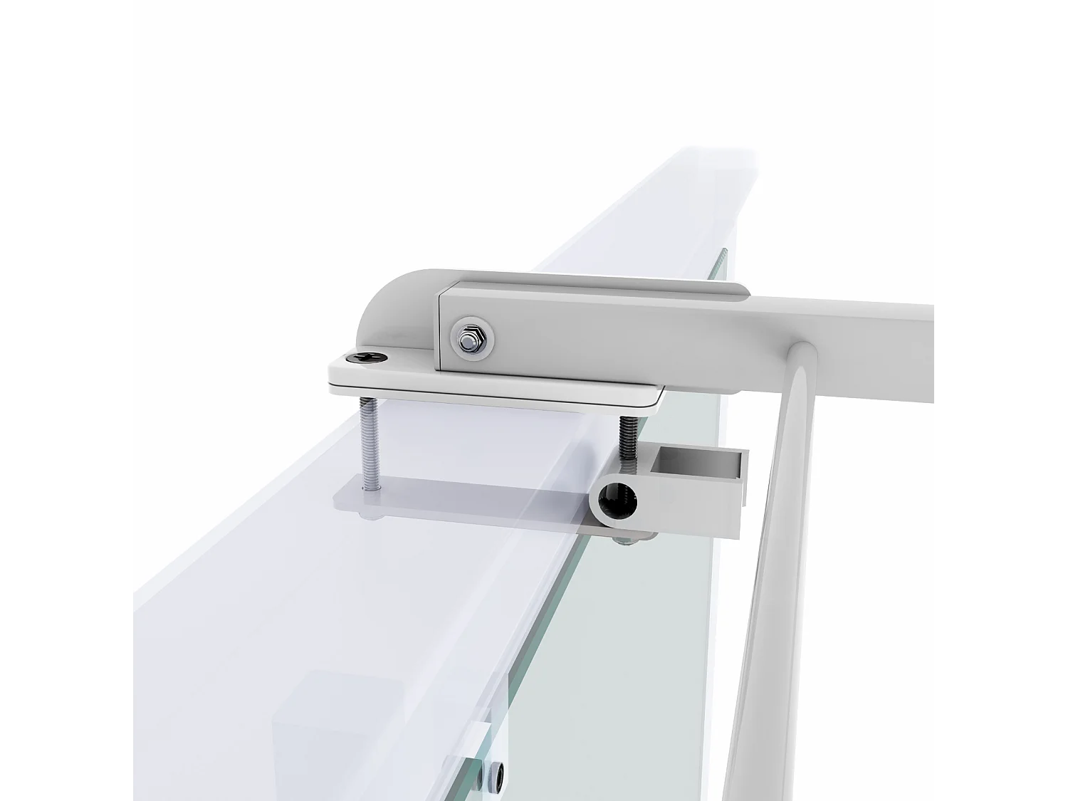 Étendoir balcon pliable et inclinable pour extérieur – blanc – 202x63x8 cm DUO