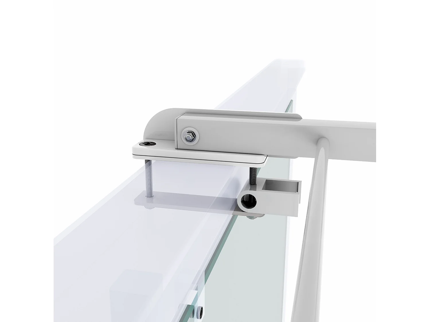 Étendoir balcon pliable et inclinable pour extérieur – blanc – 202x63x8 cm DUO